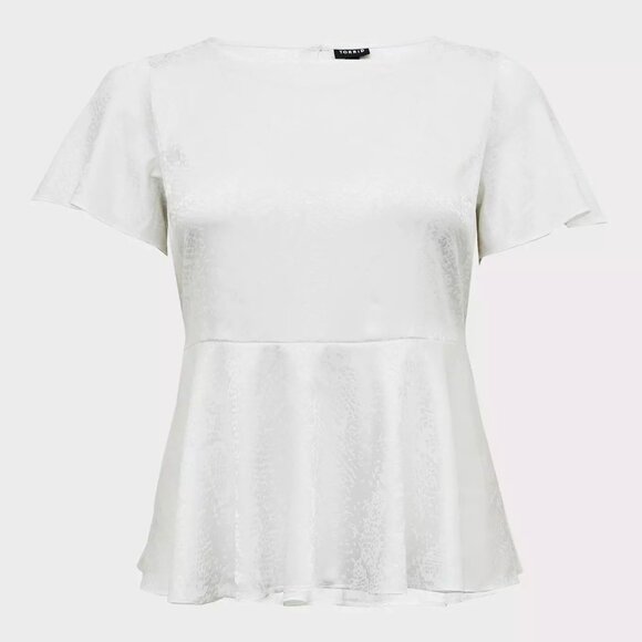 NWT Torrid White Jacquard Mixed Animal Print Babydoll Blouse 2X - Picture 1 of 7